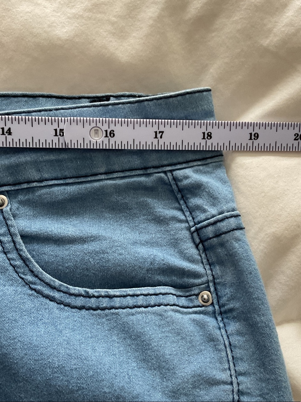 Plus 2XL Women's Light Blue Lace-Up Flare Jeans - Picture 10 of 13